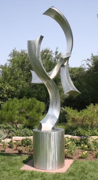 Sculpture titled "Flying Kittes" by Kevin Robb, Original Artwork, Stainless Steel