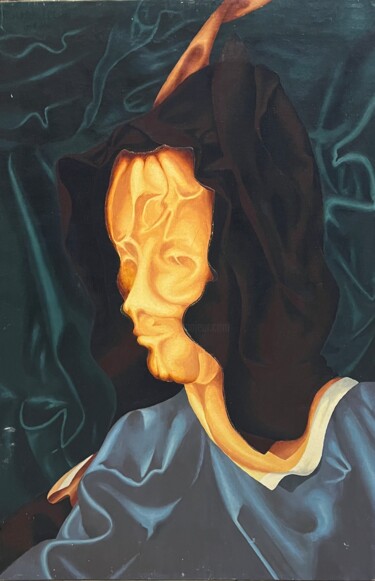 Painting titled "The Mask" by Khalil Hassan Khalil, Original Artwork, Oil