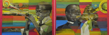 제목이 "The kings of Jazz.…"인 미술작품 Zaza Kharabadze로, 원작, 기름 나무 들것 프레임에 장착됨
