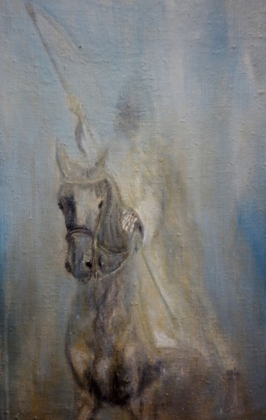 Pittura intitolato ""И вот, конь бледны…" da Valerii Semenikhin, Opera d'arte originale, Olio Montato su Altro pannello rigi…