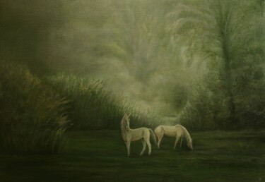 제목이 "Единорог"인 미술작품 Валерий Семенихин로, 원작, 기름 나무 들것 프레임에 장착됨