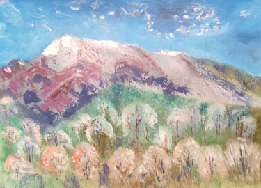 Картина под названием "Вид с Чинары на гор…" - Khayrullina Venera Akhatovna (VeraKhay), Подлинное произведение искусства, Ма…