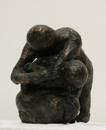 Sculptuur getiteld "Concern" door K.R. Nariman, Origineel Kunstwerk, Bronzen