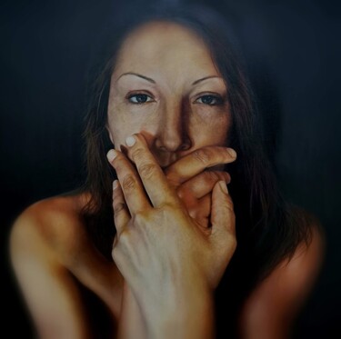 Pintura titulada "Speak No Evil" por Kiara Peelman, Obra de arte original, Oleo Montado en Bastidor de camilla de madera