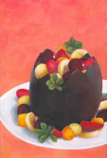 Картина под названием "Macedonia Egg" - Kiauart, Подлинное произведение искусства, Масло