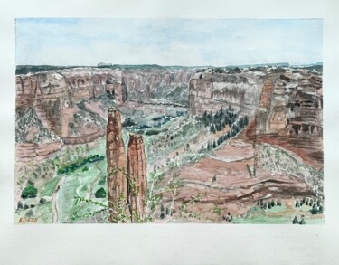 Peinture intitulée "Le canyon de Chelly…" par Kija, Œuvre d'art originale, Aquarelle