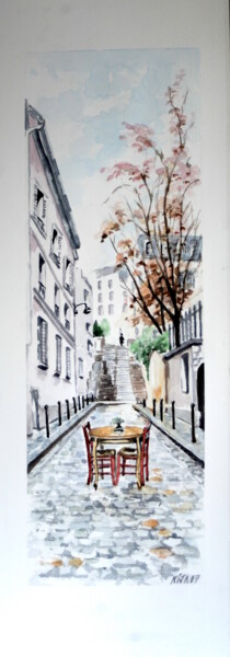 Картина под названием "Paris insolite" - Kija, Подлинное произведение искусства, Акварель
