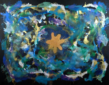 Картина под названием "God's Teardrop" - Kim Hannah, Подлинное произведение искусства, Масло Установлен на Деревянная рама д…