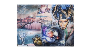 Collages titled "Âme" by Kimoï, Original Artwork, Collages