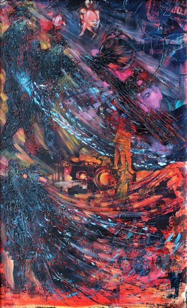 Картина под названием "The fisher of souls" - Gábor Rádóczy Gyarmathy, Подлинное произведение искусства, Масло