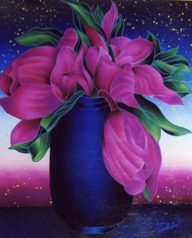 Pittura intitolato "Magnolia Fucsia" da Kino Mistral, Opera d'arte originale