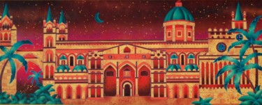 Gravures & estampes intitulée "Cattedrale al Tramo…" par Kino Mistral, Œuvre d'art originale, Lithographie