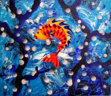 Painting titled "Tra i Coralli Blu" by Kino Mistral, Original Artwork