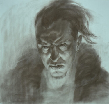 Рисунок под названием "Портрет друга" - Кирилл Петренко, Подлинное произведение искусства, Древесный уголь