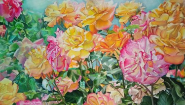 Peinture intitulée "Rose garden" par Kirill Shevchenko, Œuvre d'art originale, Acrylique