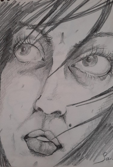Zeichnungen mit dem Titel "esquisse visage" von Sarah Bouzaglou Boissin, Original-Kunstwerk, Bleistift