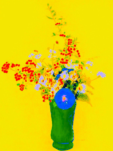 Digitale Kunst getiteld "Flowers  ( Odilon R…" door Kirlian, Origineel Kunstwerk, Digitaal Schilderwerk