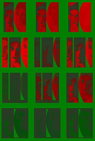 数字艺术 标题为“Faces/ Red'n'Green” 由Kirlian, 原创艺术品, 数字油画
