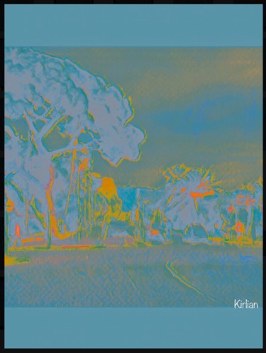 Grafika cyfrowa / sztuka generowana cyfrowo zatytułowany „Blue Promenade” autorstwa Kirlian, Oryginalna praca, Malarstwo cyf…