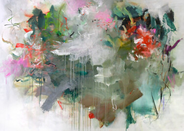 Pintura titulada ""Soft rain", unstre…" por Kirsten Handelmann, Obra de arte original, Acrílico