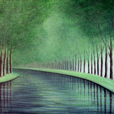 Malarstwo zatytułowany „Canal du Midi, Fran…” autorstwa Kirstin Mccoy, Oryginalna praca, Olej