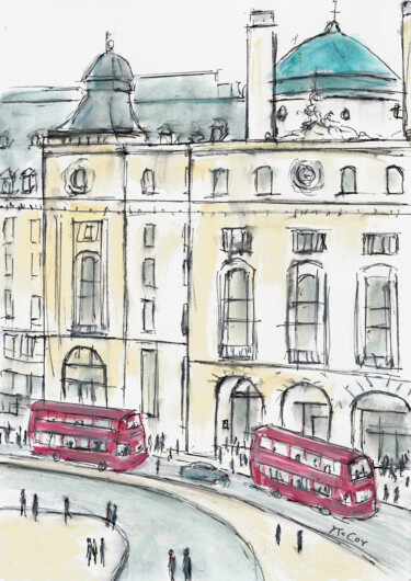 Rysunek zatytułowany „Regent Street London” autorstwa Kirstin Mccoy, Oryginalna praca, Akryl