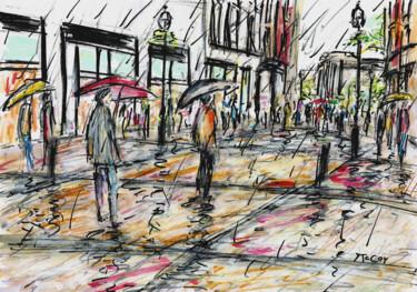 Drawing titled "Rainy Day, Grafton…" by Kirstin Mccoy, Original Artwork, Acrylic