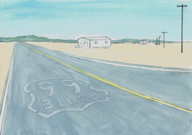 Drawing titled "Route 66" by Kirstin Mccoy, Original Artwork, Acrylic
