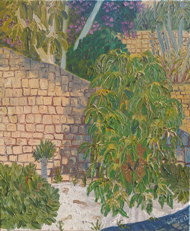 제목이 "Terrace gardens at…"인 미술작품 Kirsty Wain로, 원작, 기름 나무 들것 프레임에 장착됨