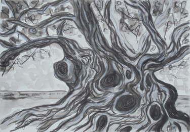图画 标题为“Olive Tree of Antiq…” 由Kirsty Wain, 原创艺术品, 墨