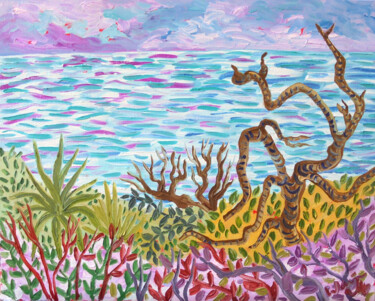 Painting titled "Cadiz Seascape" by Kirsty Wain, Original Artwork, Oil
