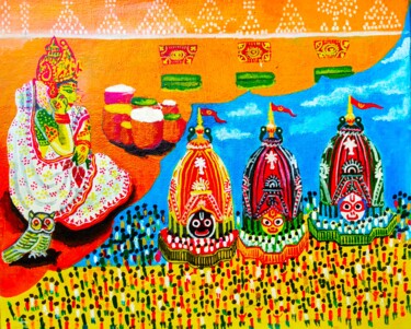 Painting titled "Bahuda Yatra" by Kishore Bishoi, Original Artwork, Acrylic