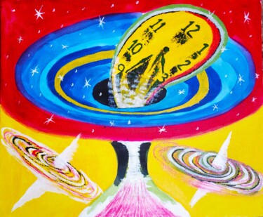 Pintura intitulada "Space, Time & Matte…" por Kishore Bishoi, Obras de arte originais, Acrílico