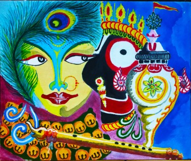 Malerei mit dem Titel "Devadasi" von Kishore Bishoi, Original-Kunstwerk, Acryl