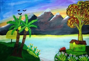 Painting titled "The Dream land" by Kishore Bishoi, Original Artwork, Acrylic