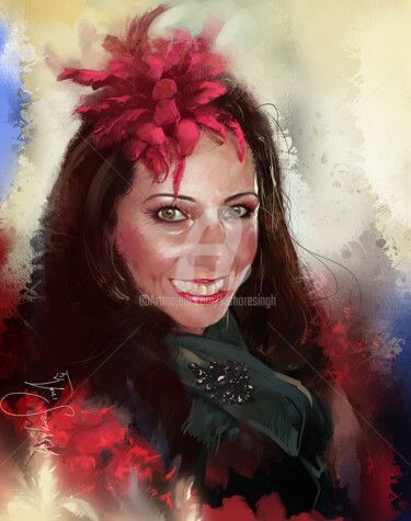 Digital Arts titled "Josie." by Kishore Singh, Original Artwork, Digital Painting