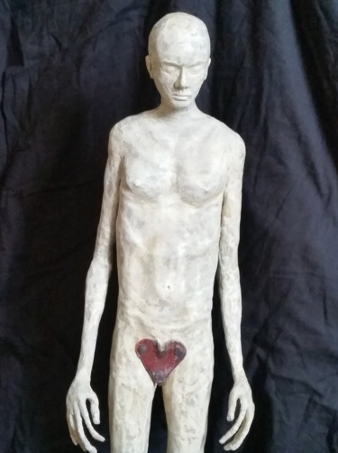 Skulptur mit dem Titel "L'Amoureux" von Karine Krynicki, Original-Kunstwerk, Papier