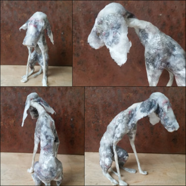 Sculptuur getiteld "Petit chien" door Karine Krynicki, Origineel Kunstwerk, Mixed Media