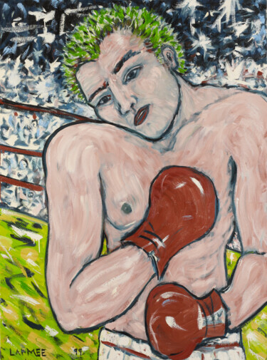 Painting titled "Kevin Larmee_Boxer_…" by Kevin Larmee, Original Artwork, Oil