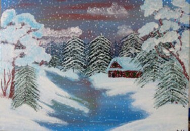 Pittura intitolato "Winterlandschaft 3" da Klaus-Dieter Leonhardt, Opera d'arte originale, Acrilico