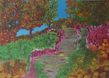 Peinture intitulée "Herbstlandschaft 5" par Klaus-Dieter Leonhardt, Œuvre d'art originale, Acrylique