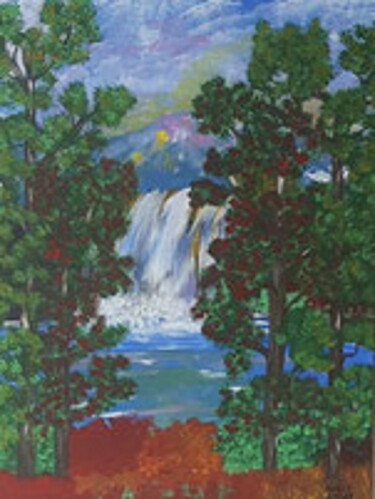 Schilderij getiteld "Wasserfall" door Klaus-Dieter Leonhardt, Origineel Kunstwerk, Acryl