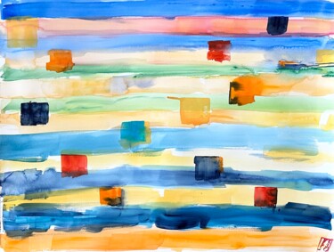 Painting titled "Zengarten 23/0" by Klaus Stieghorst (KS), Original Artwork, Watercolor