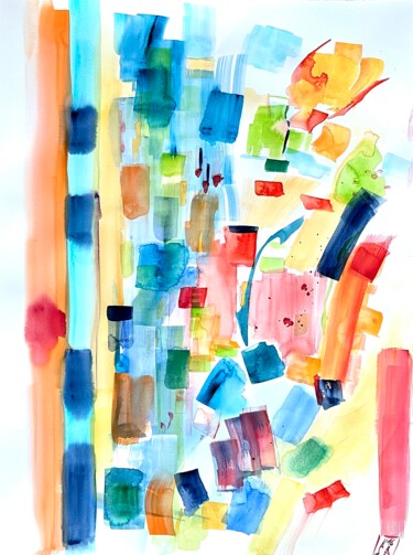 Peinture intitulée "Zeitzeichen IV" par Klaus Stieghorst (KS), Œuvre d'art originale, Aquarelle