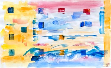 Peinture intitulée "Zeit am Meer IX" par Klaus Stieghorst (KS), Œuvre d'art originale, Aquarelle