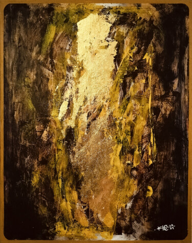 제목이 "GoldenHazel No.2024…"인 미술작품 Klc로, 원작, 아크릴 나무 들것 프레임에 장착됨