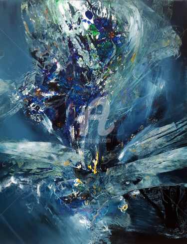 「DIAPHANE BLUE ENIGM…」というタイトルの絵画 Kloska Ovidiuによって, オリジナルのアートワーク, アクリル