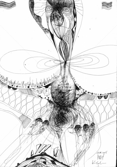 Dessin intitulée "WE ARE ENRGY FIELDS…" par Kloska Ovidiu, Œuvre d'art originale, Stylo à bille