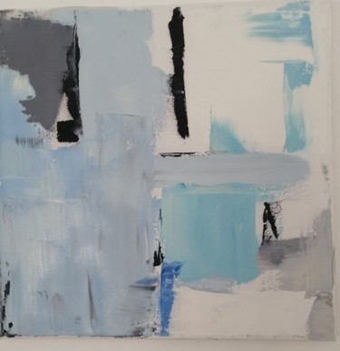 Pintura titulada "Abstrait en bleu" por Claire Ferrari (klrferr), Obra de arte original, Oleo