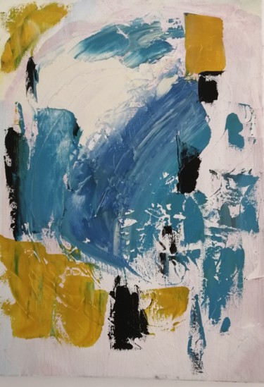Peinture intitulée "Abstrait " l ile"" par Claire Ferrari (klrferr), Œuvre d'art originale, Huile